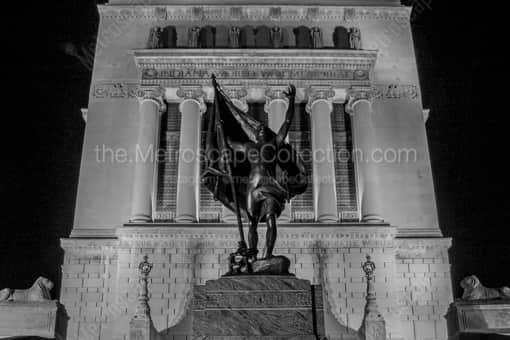 The World War Memorial at Night -- Indianapolis Black and White Photos