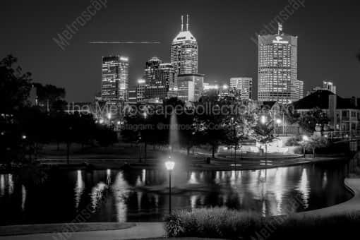 The Indianapolis Skyline -- Indianapolis Black and White Photos