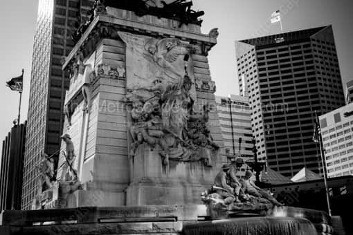 Indianapolis Black and White Photography of East Side of the Soldiers Sailors Monument East Side of the Soldiers Sailors Monument -- Indianapolis Black and White Photography