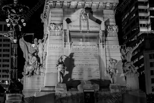 Indianapolis Black and White Photography of A Night-time View of the Soldiers and Sailors Monument A Night-time View of the Soldiers and Sailors Monument -- Indianapolis Black and White Photography