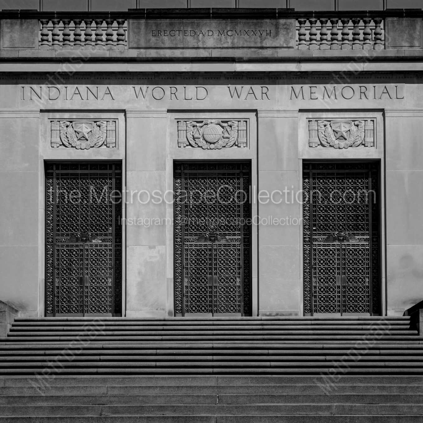 Indiana World War Memorial landscape black and white Photography Indiana World War Memorial landscape black and white Photography square crop