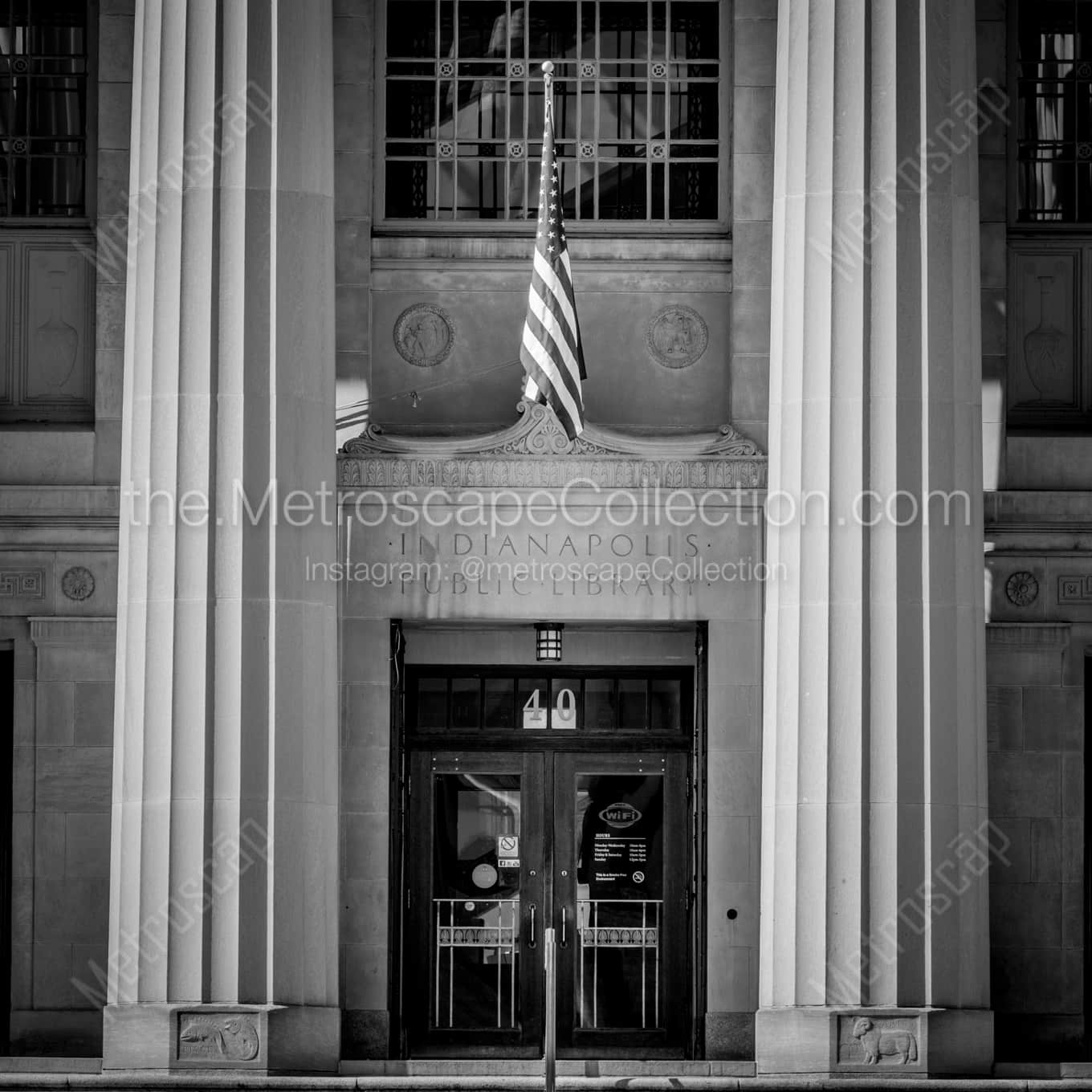 The Indianapolis Library landscape black and white Photography The Indianapolis Library landscape black and white Photography square crop