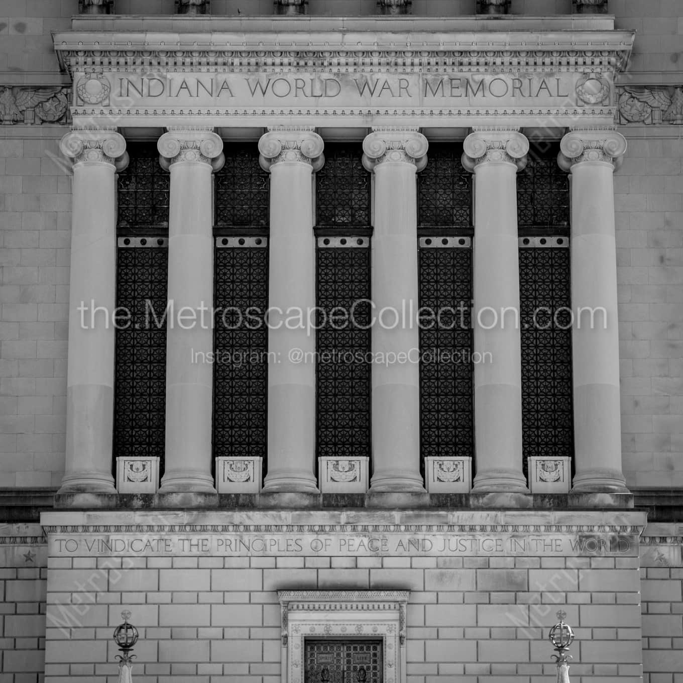The North Face of the Indiana World War Memorial landscape black and white Photography square crop
