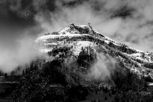 Jackson Hole Black and White Photography of Rendezvous Mountain's First Snowfall of the Season Rendezvous Mountain's First Snowfall of the Season -- Jackson Hole Black and White Photography