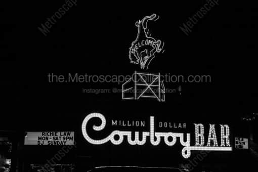 The Million Dollar Cowboy Bar Sign -- Jackson Hole Black and White Photography