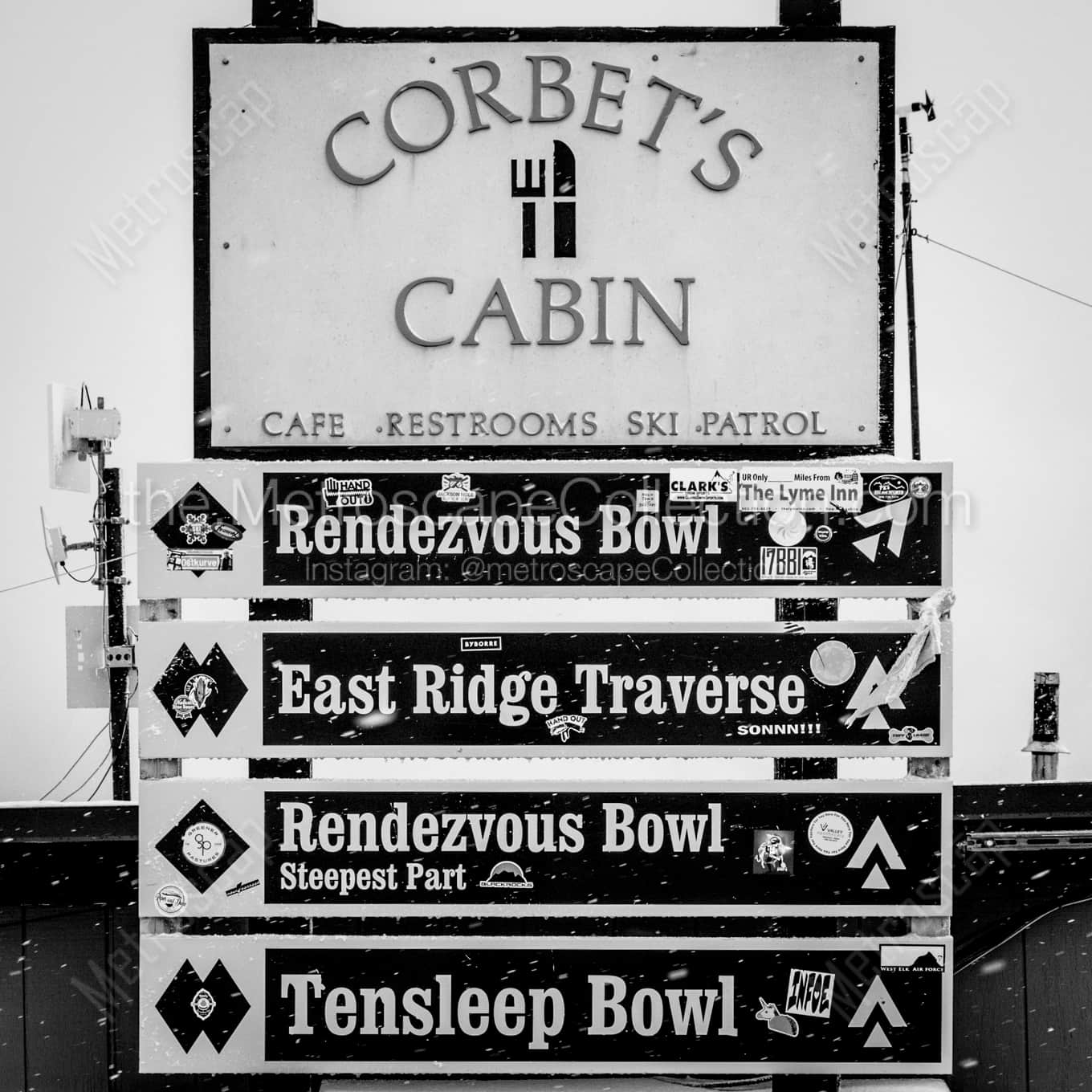 Corbets Cabin landscape black and white Photography square crop