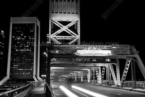 Jacksonville Black and White Photography of The Main Street Bridge and Modis Building The Main Street Bridge and Modis Building -- Jacksonville Black and White Photography