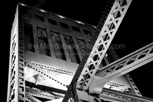 Trusses of the Main Street Drawbridge -- Jacksonville Black and White Photos