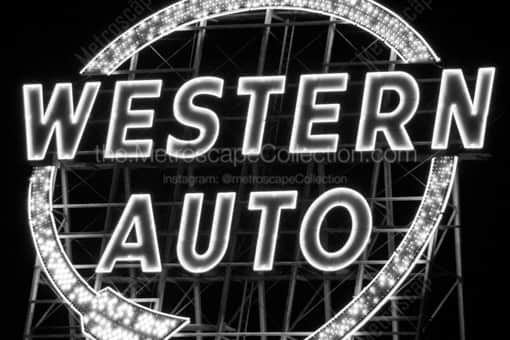The Western Auto Sign -- Kansas City Black and White Photos