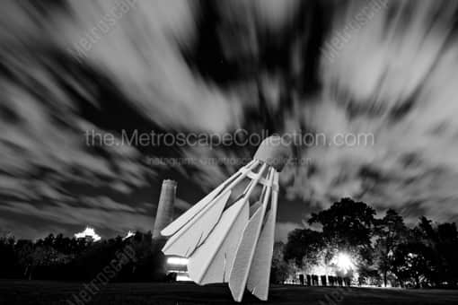 Kansas City Black and White Photography of A Giant Shuttlecock at the Nelson-Adkins Museum of Art A Giant Shuttlecock at the Nelson-Adkins Museum of Art -- Kansas City Black and White Photography