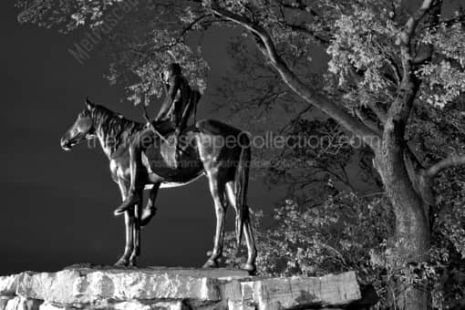 The Scout Statue in Penn Valley Park -- Kansas City Black and White Photos
