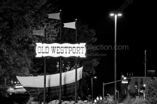 The Old Westport Sign -- Kansas City Black and White Photos