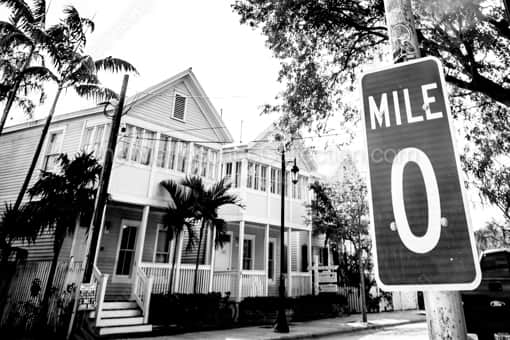 Begin US Route 1 North -- Key West Black and White Photos