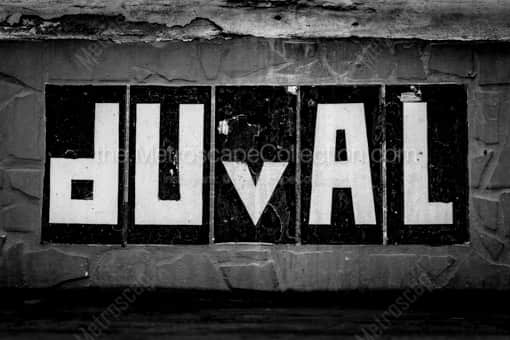 A Duval Street Sign -- Key West Black and White Photos
