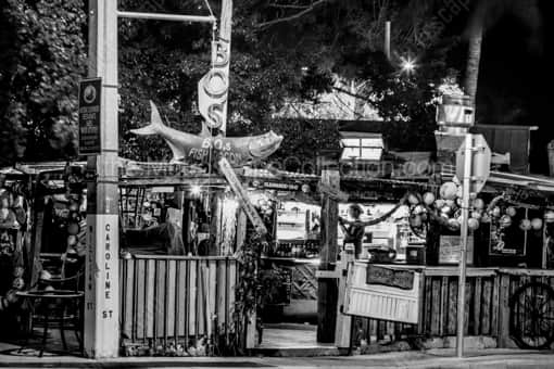 Bos Fishwagon at Night -- Key West Black and White Photos