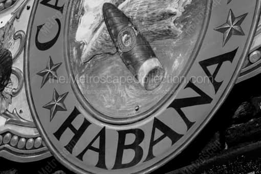 A Habana Cigars Mural -- Key West Black and White Photos