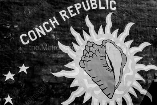 The EYW Conch Republic Mural -- Key West Black and White Photos