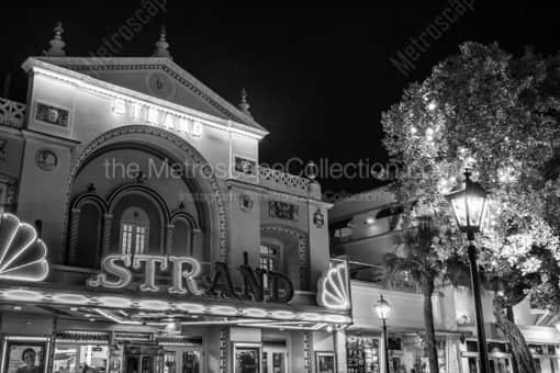 The Strand Theater at Night -- Key West Black and White Photos