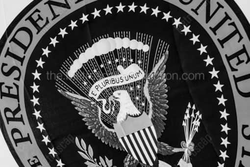 Key West Black and White Photography of The Presidential Seal outside of the Truman Little White House The Presidential Seal outside of the Truman Little White House -- Key West Black and White Photography