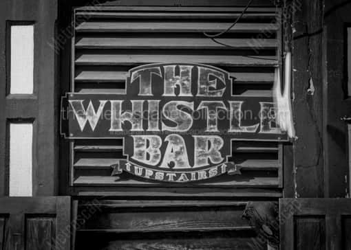 The Whistle Bar Sign -- Key West Black and White Photos