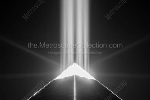 Las Vegas Black and White Photography of The Beam of Light Shooting Out of the Top of the Luxor Hotel and Casino The Beam of Light Shooting Out of the Top of the Luxor Hotel and Casino -- Las Vegas Black and White Photography