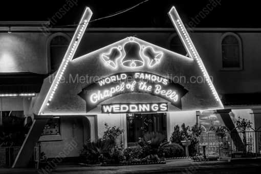 The Chapel of the Bells in Las Vegas -- Las Vegas Black and White Photos