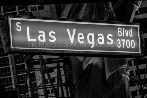A Las Vegas Boulevard Street Sign -- Las Vegas Black and White Photos
