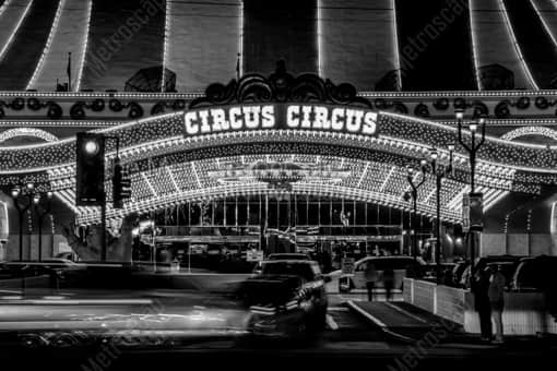 The Entrance to Circus Circus -- Las Vegas Black and White Photos