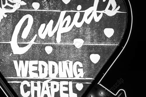 Cupids Wedding Chapel -- Las Vegas Black and White Photos