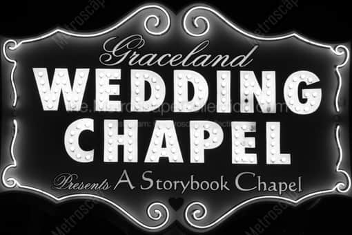 The Graceland Wedding Chapel -- Las Vegas Black and White Photos