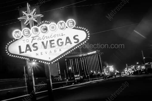 A Hazy Look at the Las Vegas Sign -- Las Vegas Black and White Photos