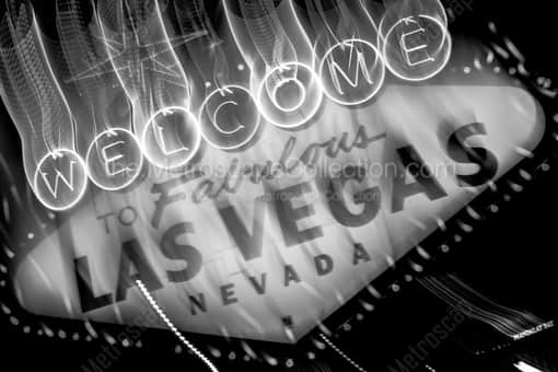 Las Vegas Black and White Photography of An Intentionally Blurry Las Vegas Sign at Night An Intentionally Blurry Las Vegas Sign at Night -- Las Vegas Black and White Photography
