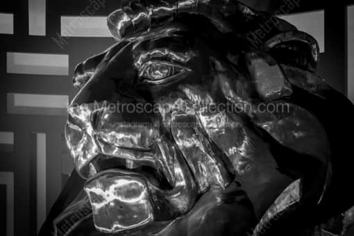 The MGM Grand Lion at Night -- Las Vegas Black and White Photos