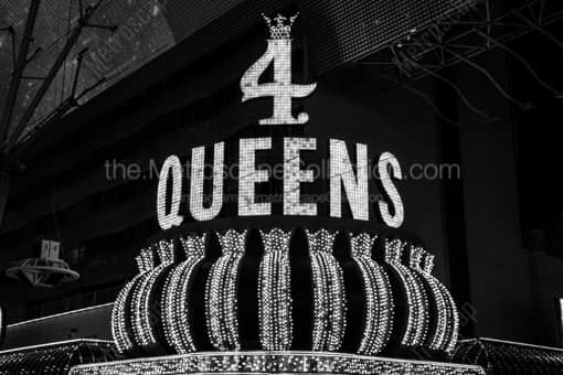 4 Queens at Fremont Street -- Las Vegas Black and White Photos