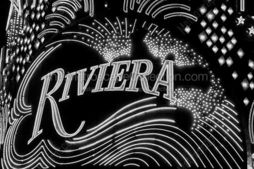 The Riviera Sign -- Las Vegas Black and White Photos