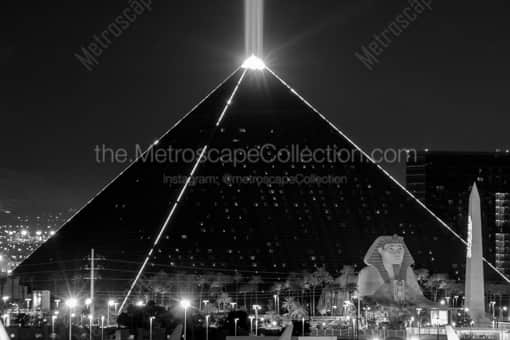 The Pyramid and Sphinx at the Luxor -- Las Vegas Black and White Photos