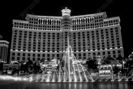 Las Vegas Black and White Photography of The Spray of the Fountains at the Bellagio The Spray of the Fountains at the Bellagio -- Las Vegas Black and White Photography