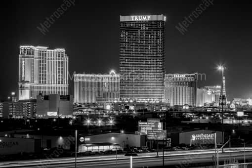 Trump Tower in the Las Vegas Skyline -- Las Vegas Black and White Photos