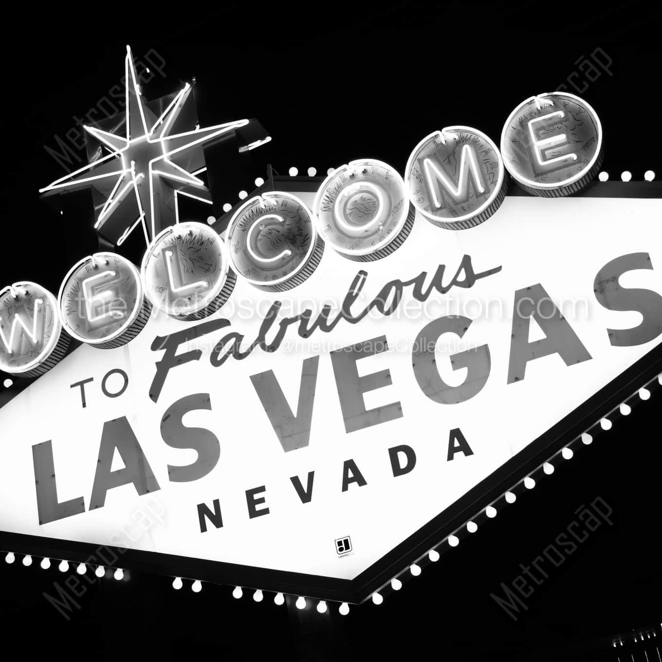 The Las Vegas Sign landscape black and white Photography The Las Vegas Sign landscape black and white Photography square crop