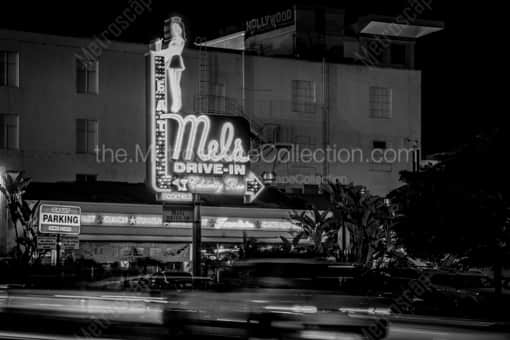 Mels Drive-In on Highland at Hollywood -- Los Angeles Black and White Photography