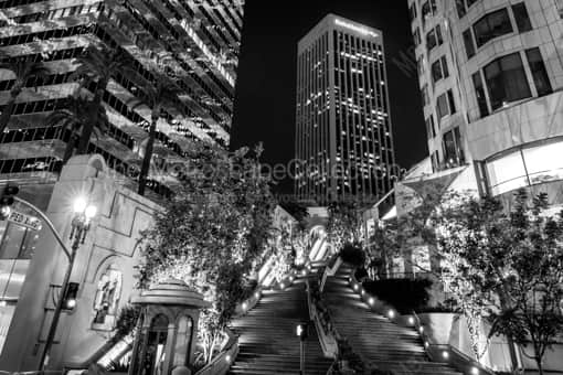 Los Angeles Black and White Photography of The Citigroup Building and BoA Building from Fifth Street The Citigroup Building and BoA Building from Fifth Street -- Los Angeles Black and White Photography