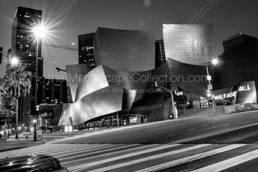 The Walt Disney Concert Hall at Night -- Los Angeles Black and White Photography