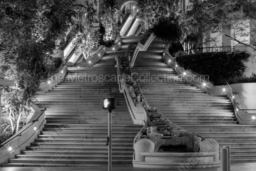 Los Angeles Black and White Photography of The Stairway between the US Bank and Citigroup Buildings The Stairway between the US Bank and Citigroup Buildings -- Los Angeles Black and White Photography