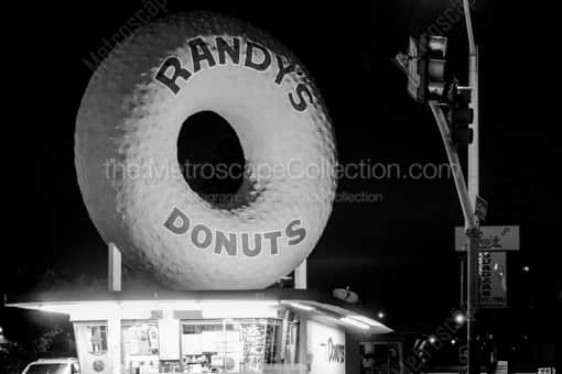 Randy\'s Donuts on La Cienega -- Los Angeles Black and White Photography