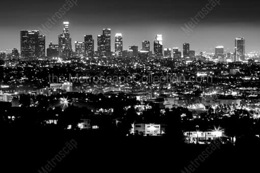 Los Angeles Black and White Photography of The Los Angeles Skyline from Griffith Park The Los Angeles Skyline from Griffith Park -- Los Angeles Black and White Photography