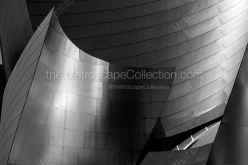 Los Angeles Black and White Photography of The Stainless Steel Skin of the Disney Concert Hall The Stainless Steel Skin of the Disney Concert Hall -- Los Angeles Black and White Photography