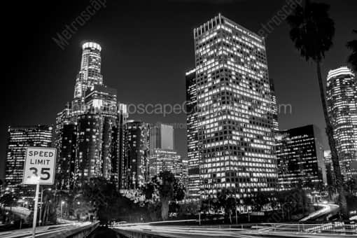 Los Angeles Black and White Photography of The Westin Bonaventure and US Bank Building from Fourth Street The Westin Bonaventure and US Bank Building from Fourth Street -- Los Angeles Black and White Photography