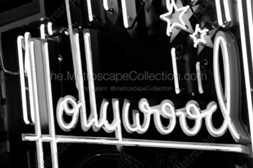A Neon Hollywood Sign -- Los Angeles Black and White Photography