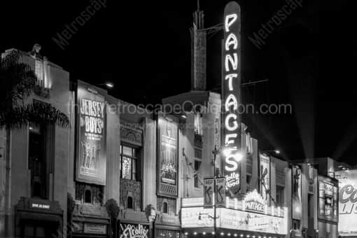 The Pantages Theatre on Hollywood Blvd. -- Los Angeles Black and White Photography