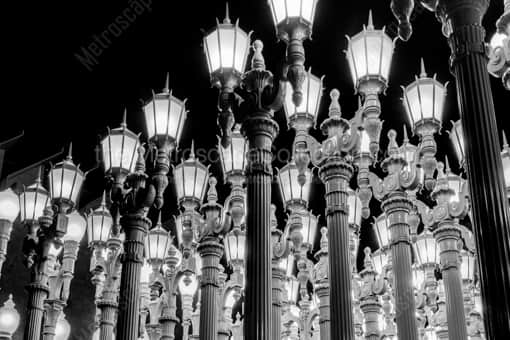 The Urban Lights at LACMA -- Los Angeles Black and White Photography
